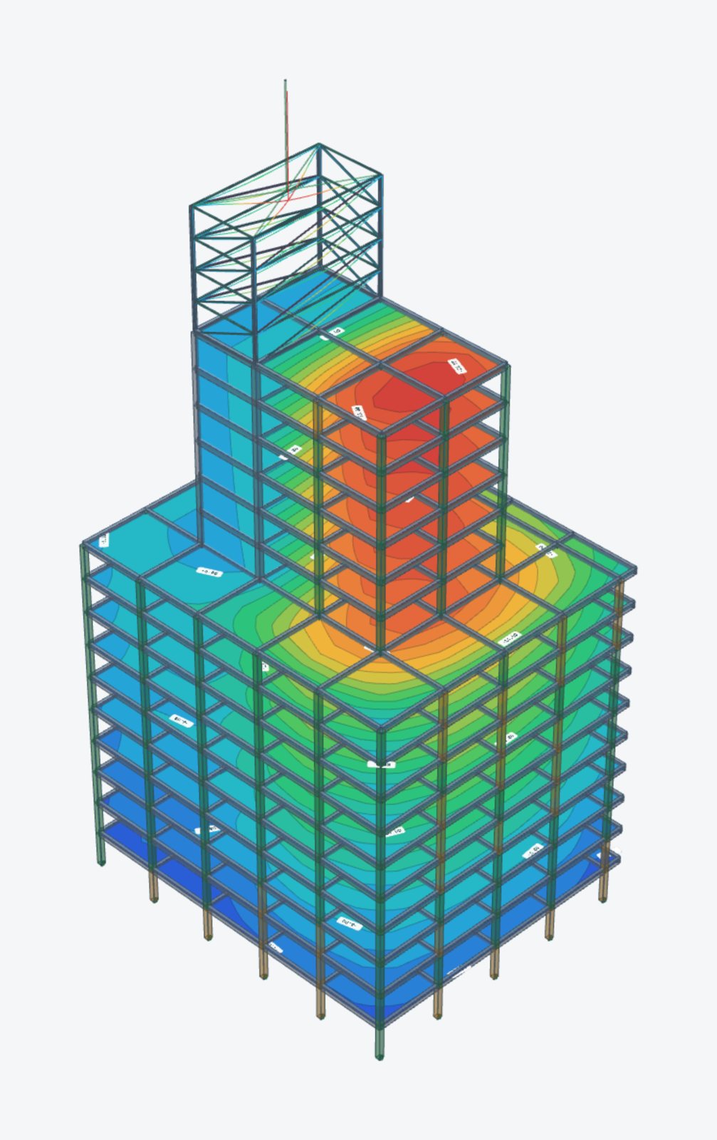 Sixteen-storey office tower with a shear-wall core